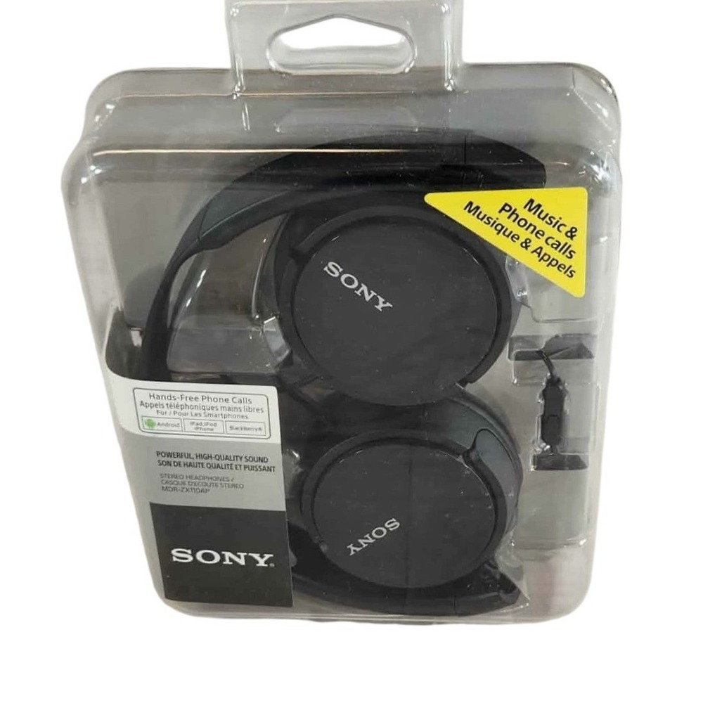 Sony Wired MDR ZX110AP Stereo Headphones Music‎ Phone Calls Black